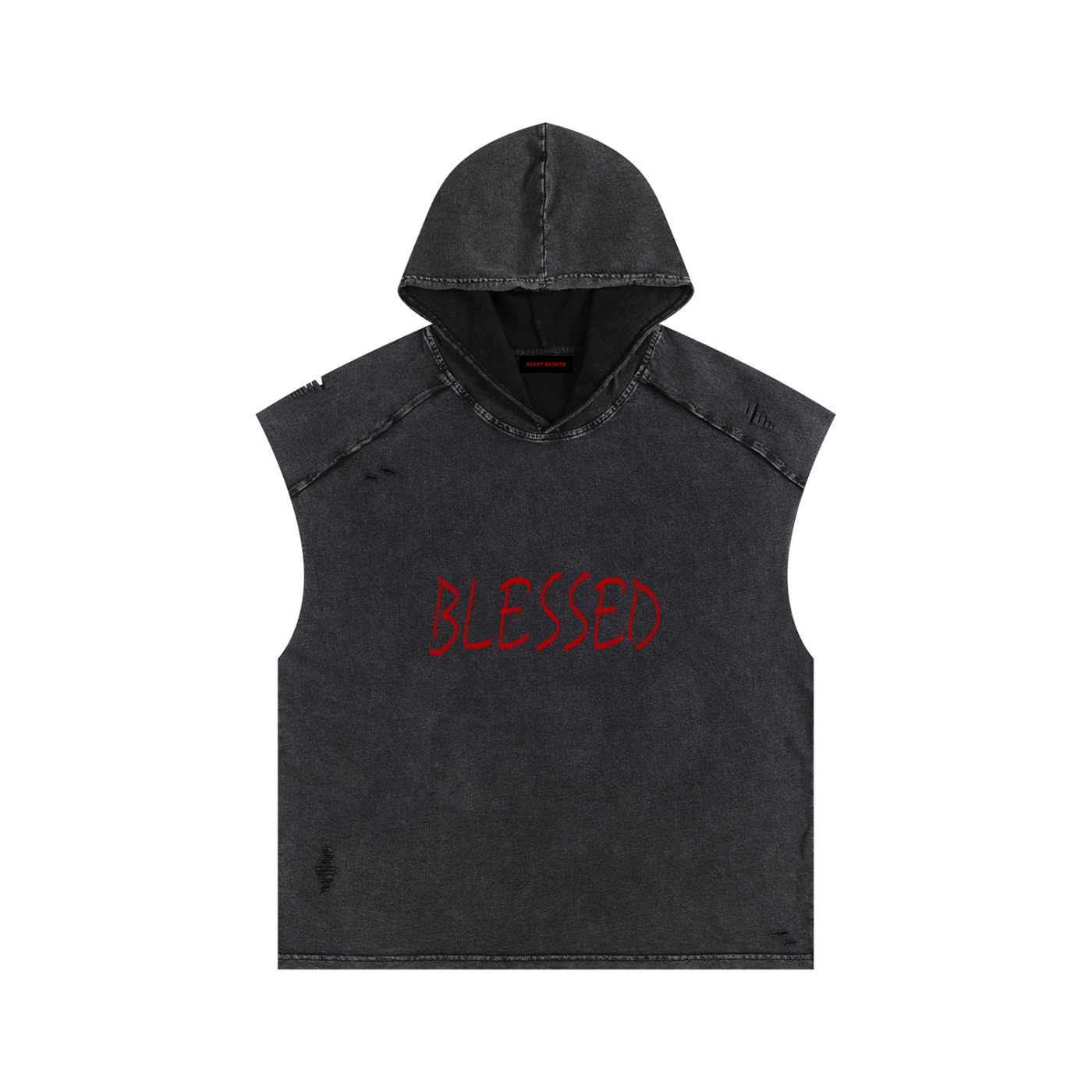 Snow Washed Boxy Hooded Tank Top