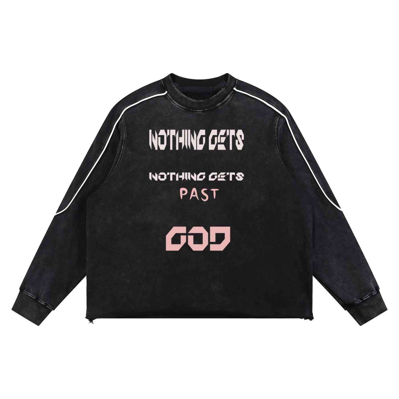 Mineral Wash Piping Raw Hem Sweatshirt
