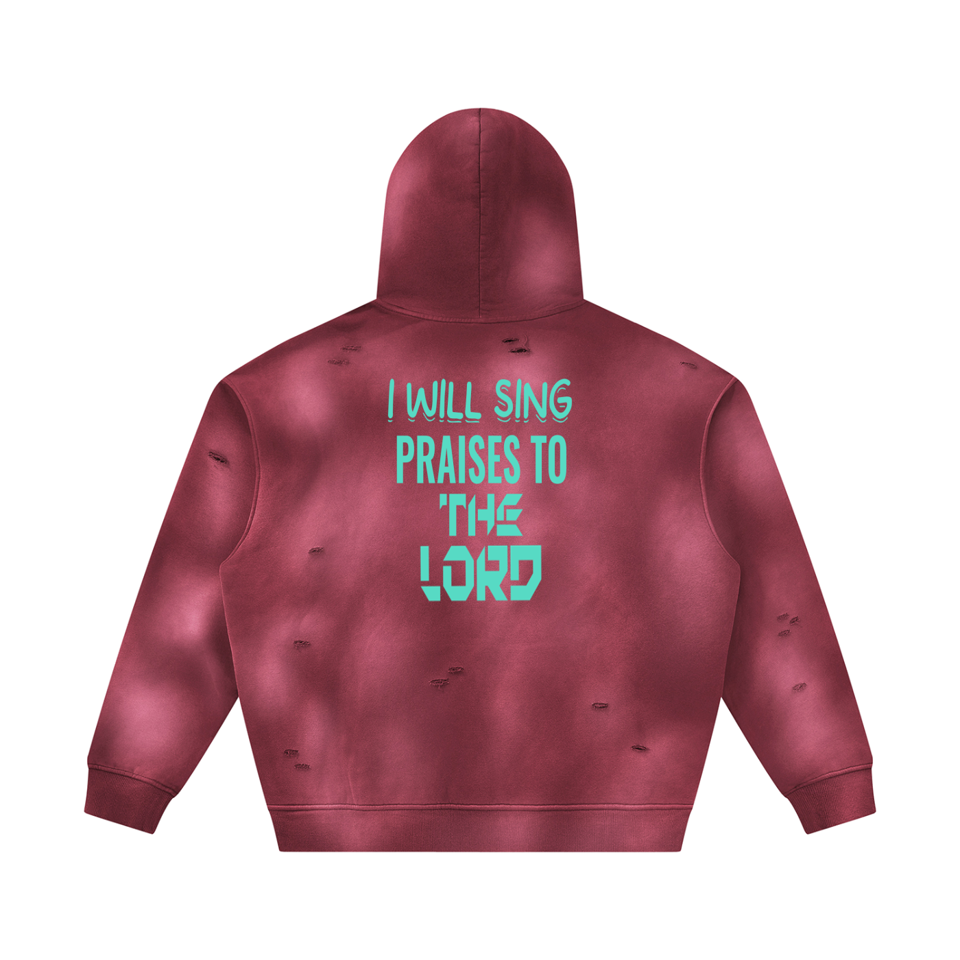 Unisex Sunfade Frayed Fleece Hoodie