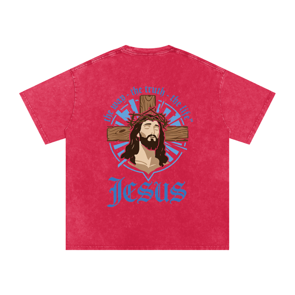 Snow Washed Oversized Cotton T-Shirt