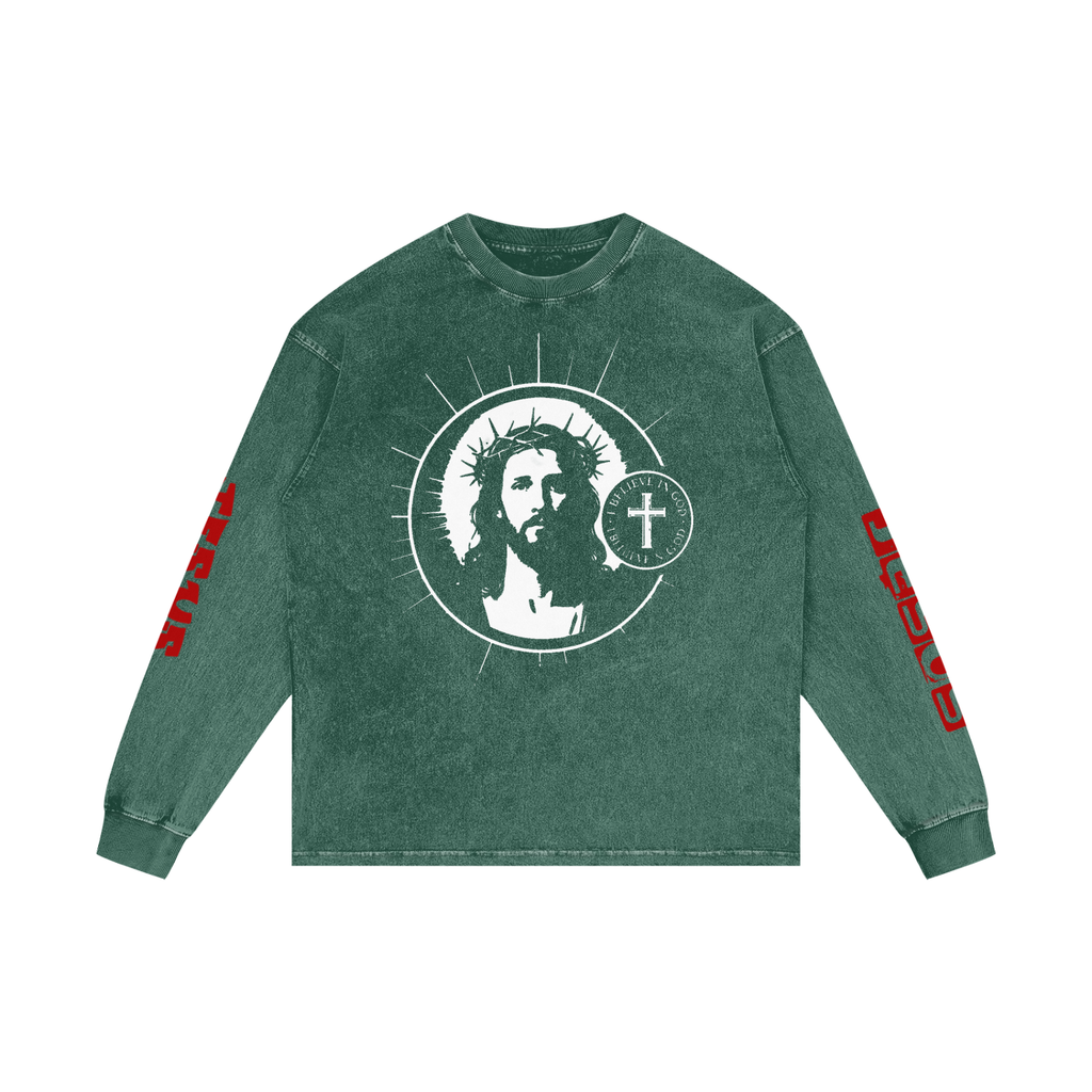 Acid Wash Oversize Long Sleeve T-Shirt