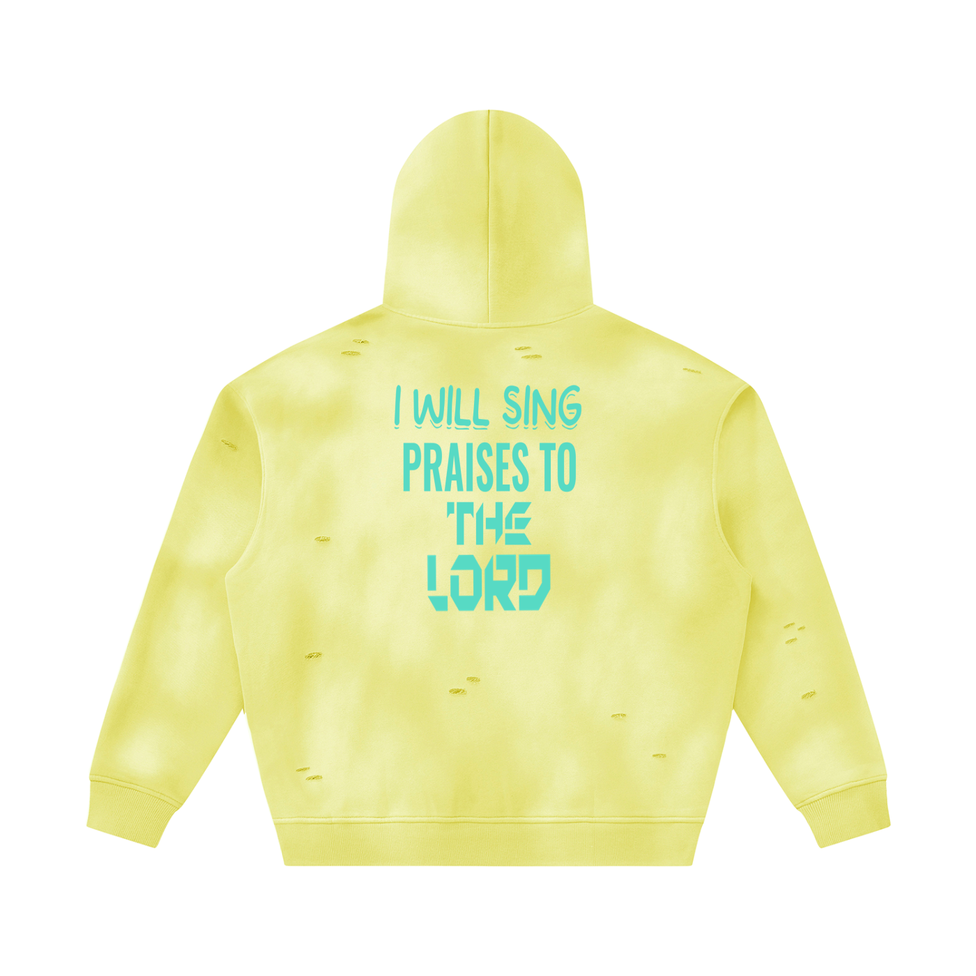 Unisex Sunfade Frayed Fleece Hoodie
