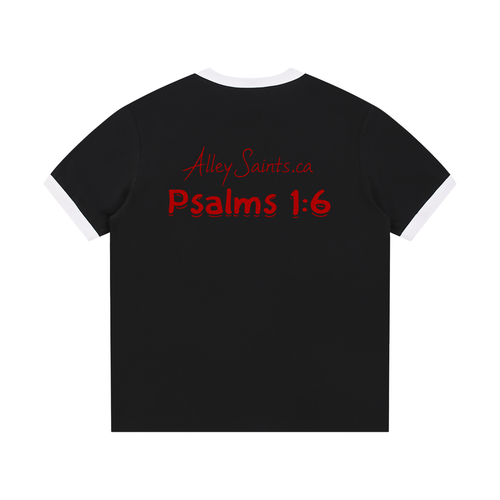 Contrast Edge Ribbed Crewneck T-Shirt