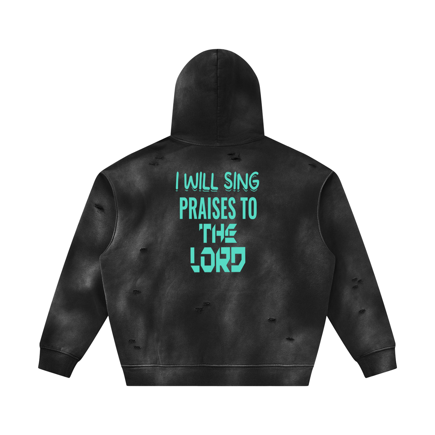 Unisex Sunfade Frayed Fleece Hoodie