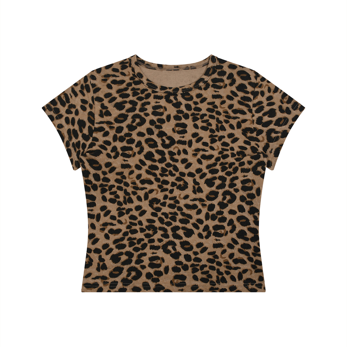 Women’s Leopard Print Crop T-Shirt