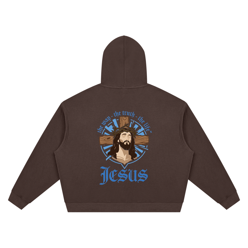 Unisex Waffle Boxy Hoodie