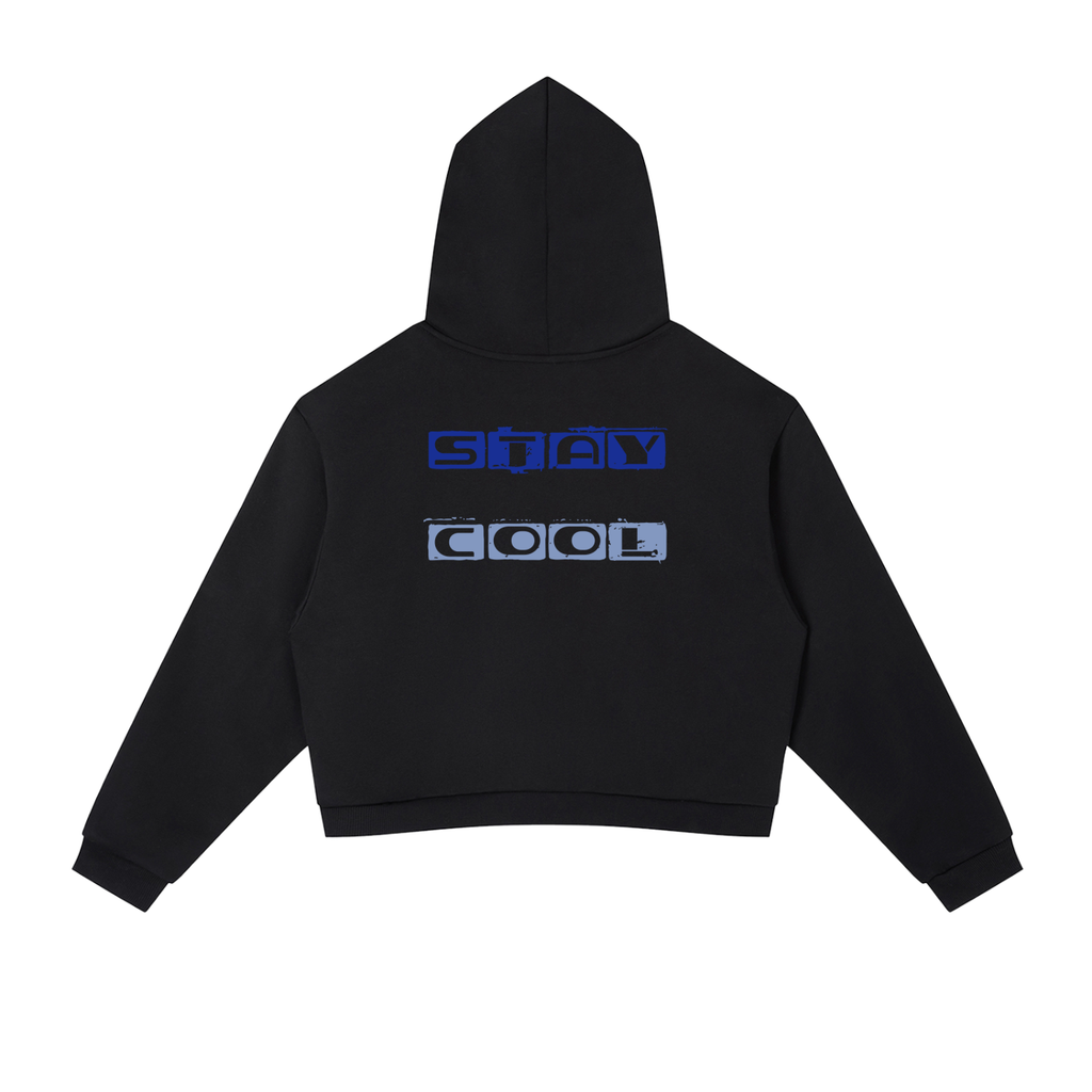 Contrast Side Stripe Cropped Hoodie