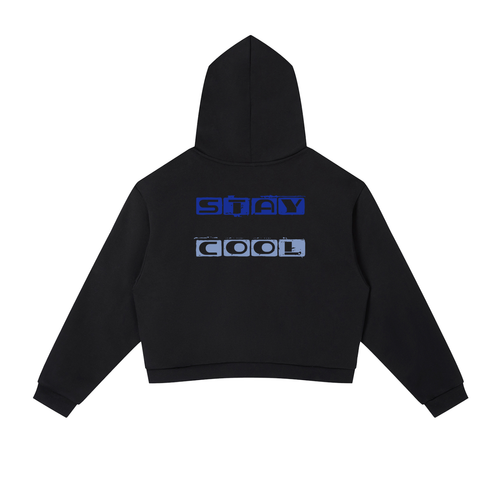Contrast Side Stripe Cropped Hoodie