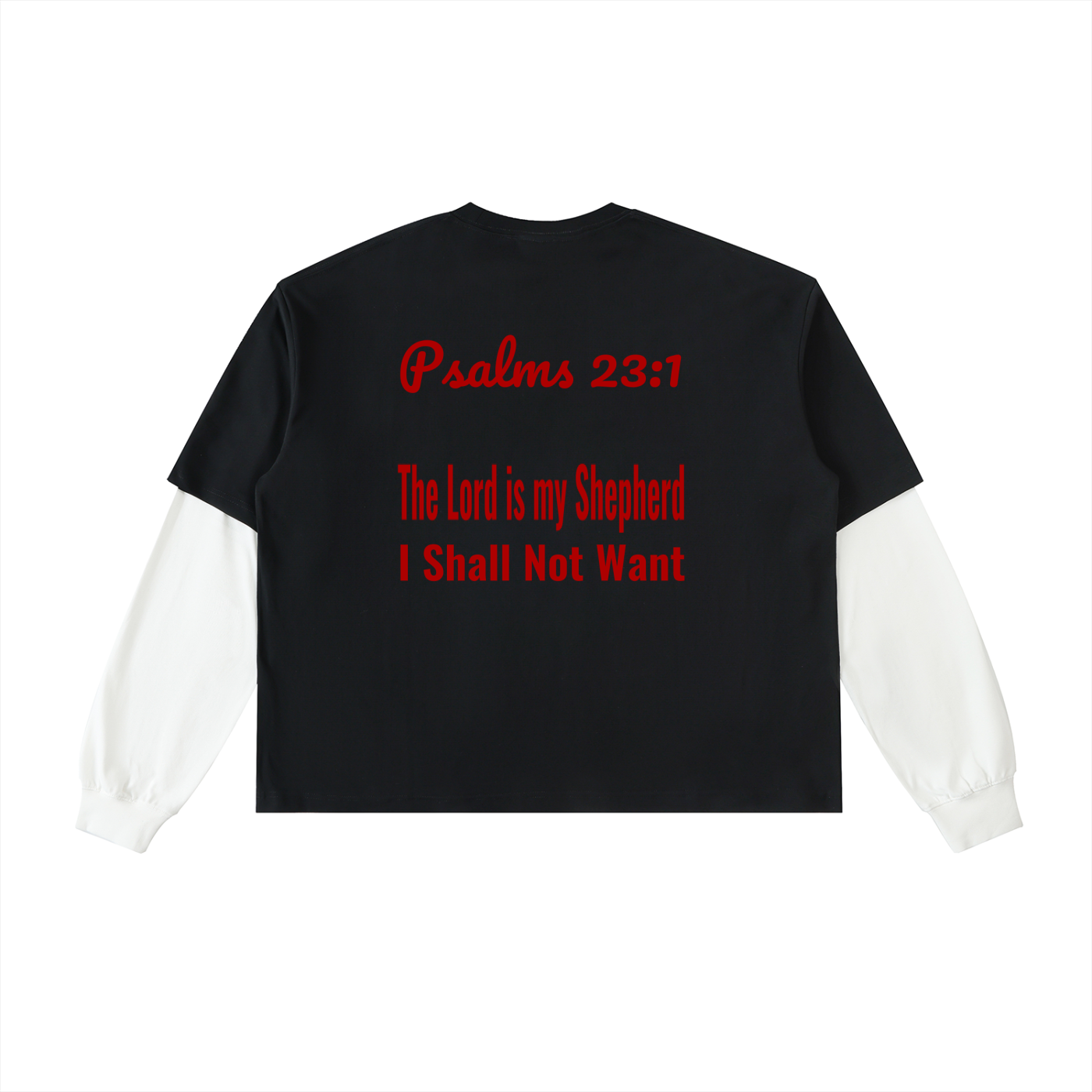 Layered Contrast Sleeve Cotton T-Shirt