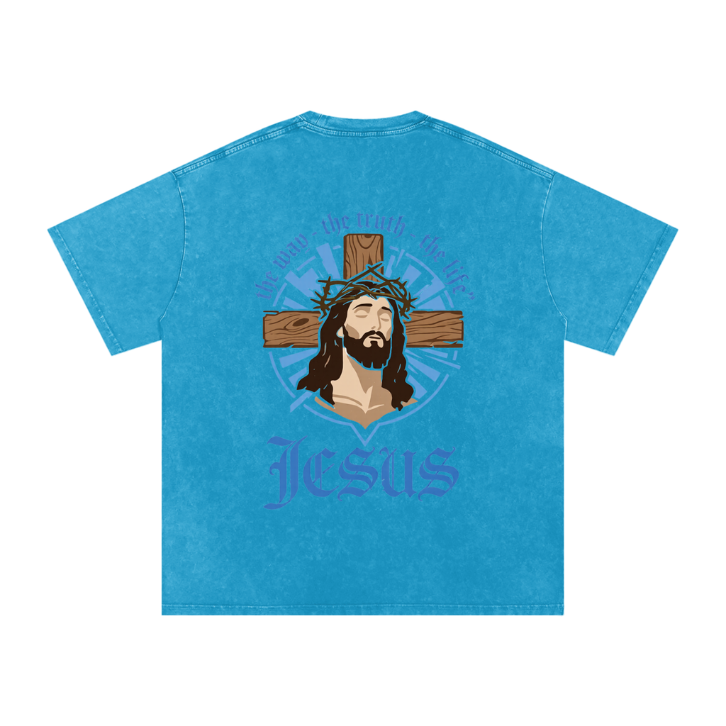 Snow Washed Oversized Cotton T-Shirt