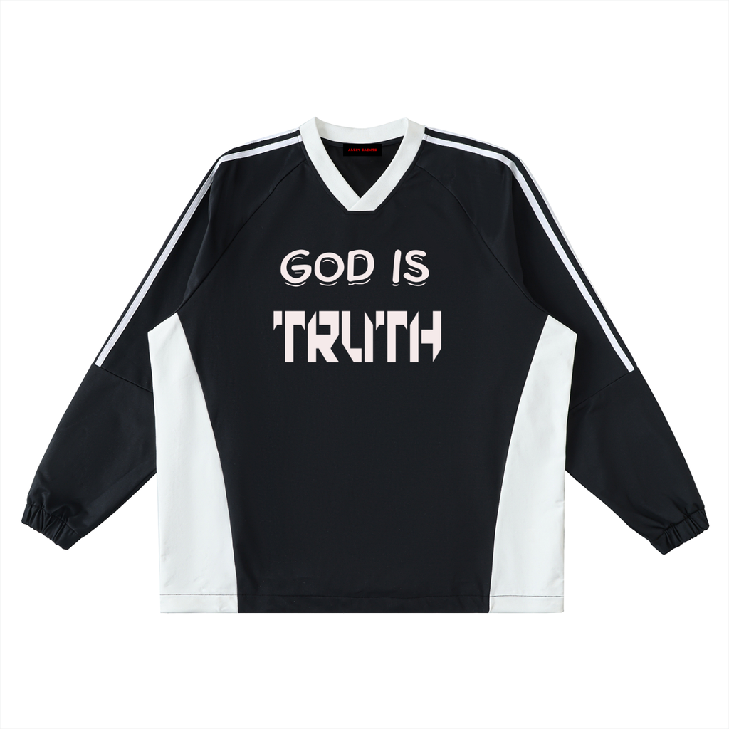 Color-Block V-Neck Long-Sleeve T-Shirt