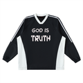 Color-Block V-Neck Long-Sleeve T-Shirt