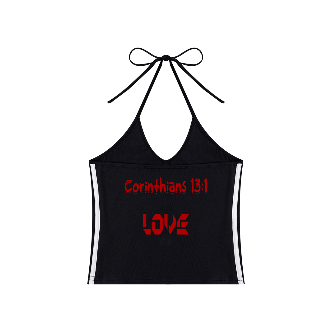 Women's Color Block Halter Crop Tank Top