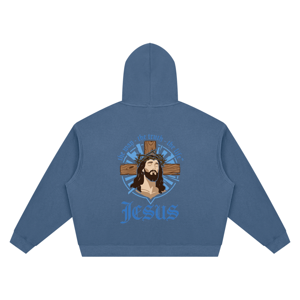 Unisex Waffle Boxy Hoodie